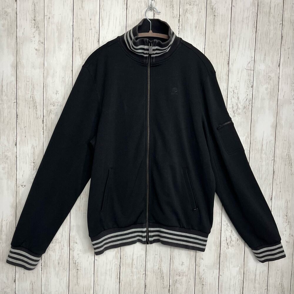 Adidas Silver Collab Black 3 Stripe Long Sleeve Zip Up Sweat Shirt Medium
